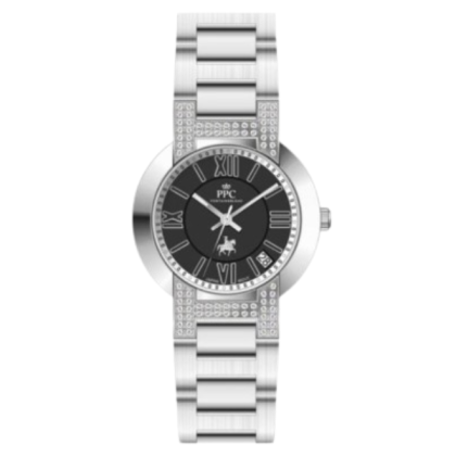 Paris Polo Club PPC-EC08-SL-BK Black Dial Stainless Steel Women Watch
